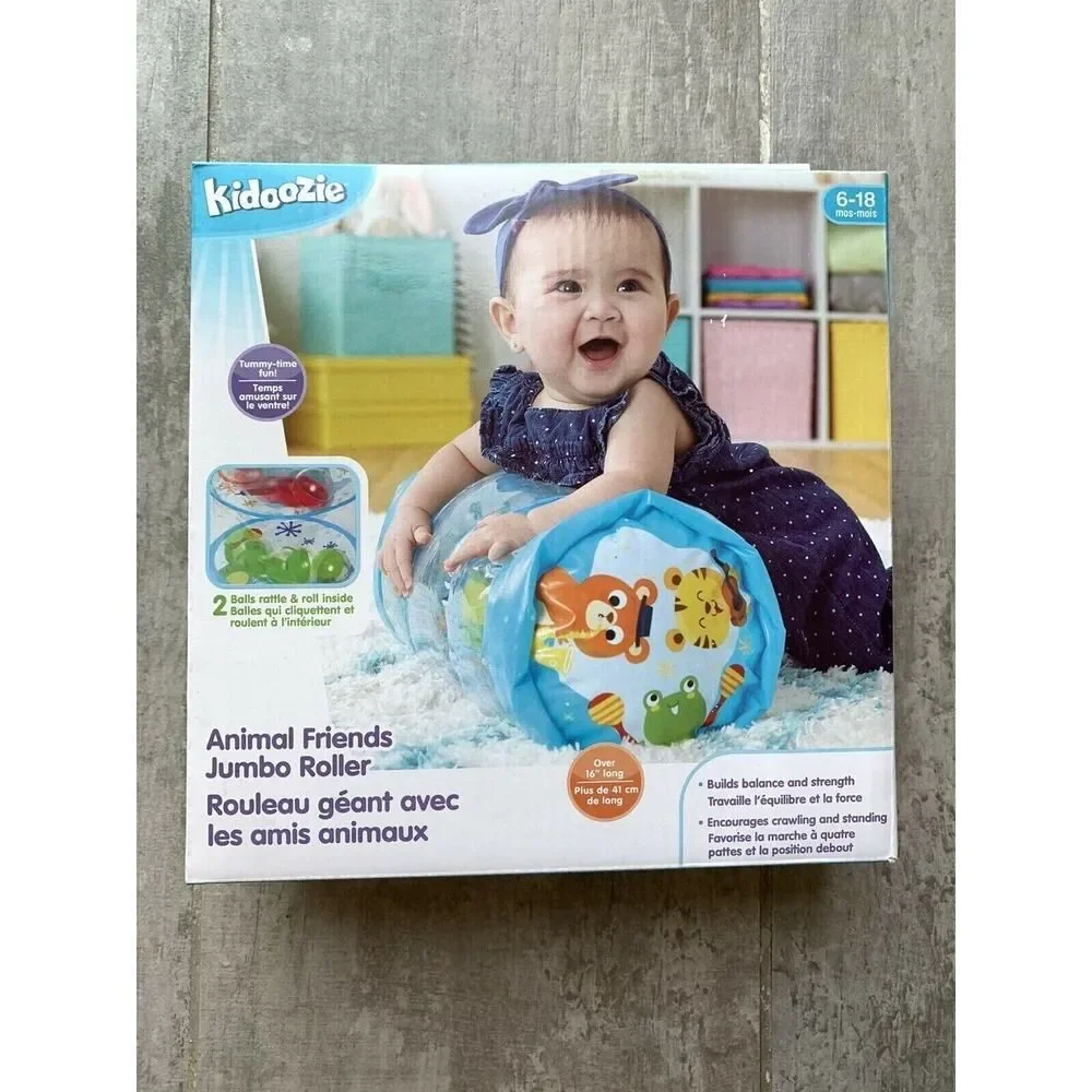 Kidoozie Animal Friends Jumbo Roller Inflatable Tummy Time Play Toy NEW 6-18 M